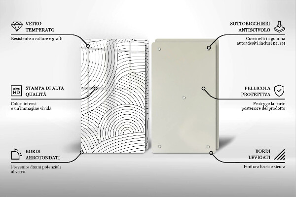 Placa de cobertura da placa de fogão a gás Linhas pretas abstratas