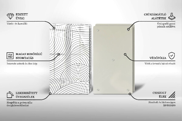 Placa de cobertura da placa de fogão a gás Linhas pretas abstratas