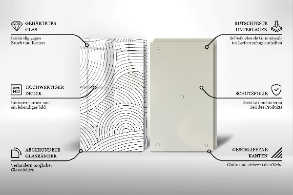 Placa de cobertura da placa de fogão a gás Linhas pretas abstratas