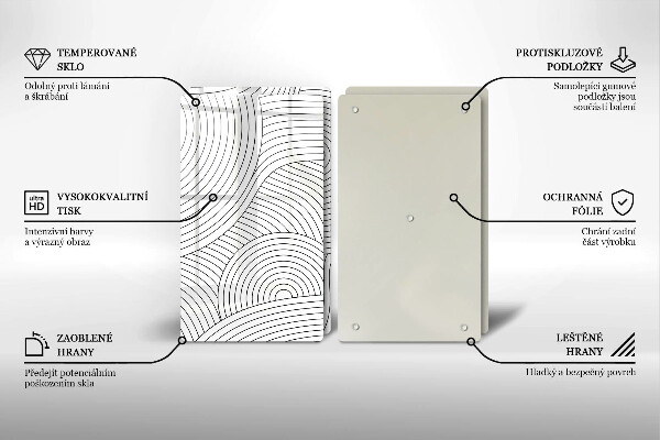 Placa de cobertura da placa de fogão a gás Linhas pretas abstratas