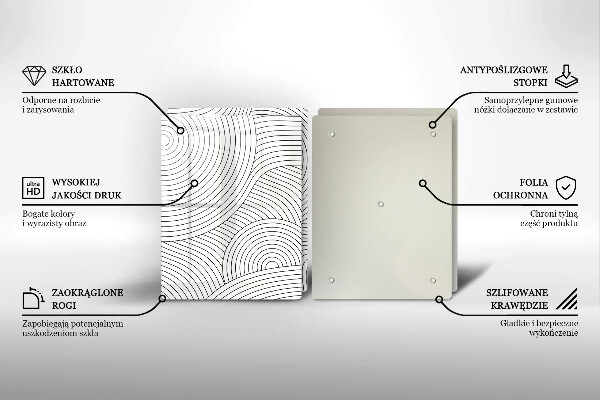 Placa de cobertura da placa de fogão a gás Linhas pretas abstratas