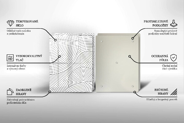 Placa de cobertura da placa de fogão a gás Linhas pretas abstratas