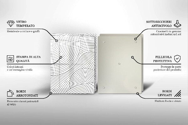 Placa de cobertura da placa de fogão a gás Linhas pretas abstratas