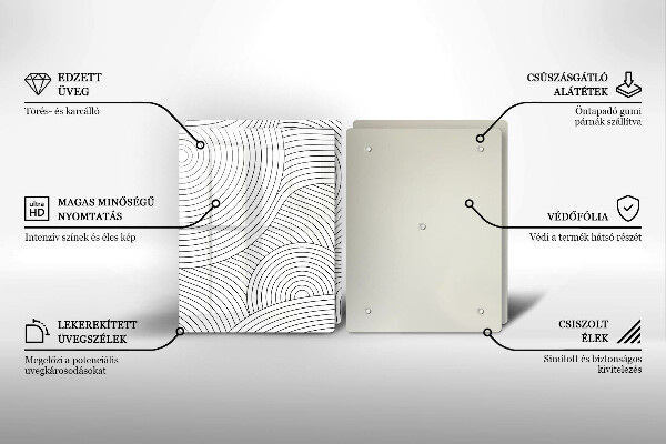 Placa de cobertura da placa de fogão a gás Linhas pretas abstratas