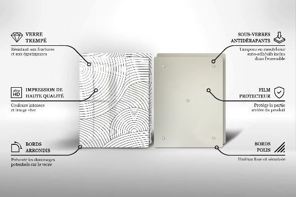 Placa de cobertura da placa de fogão a gás Linhas pretas abstratas