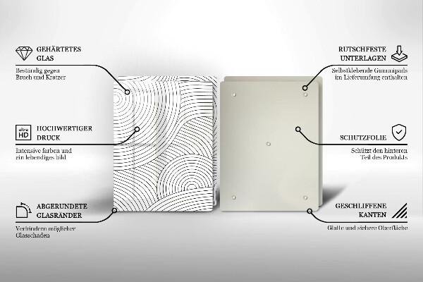 Placa de cobertura da placa de fogão a gás Linhas pretas abstratas