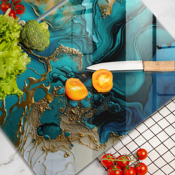 Tampa de parede do fogão a gás Abstração turquesa