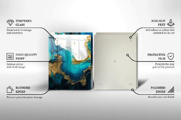 Tampa de parede do fogão a gás Abstração turquesa