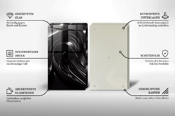 Tampa de parede do fogão a gás Abstração massa preta