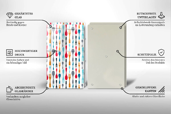 Painel de proteção para cozinha Ilustração colheres