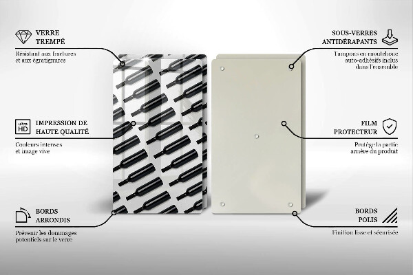 Painel de segurança para cozinhas Garrafas de vinho pretas