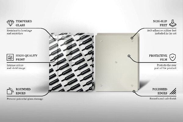 Painel de segurança para cozinhas Garrafas de vinho pretas