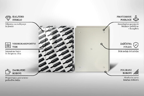 Painel de segurança para cozinhas Garrafas de vinho pretas