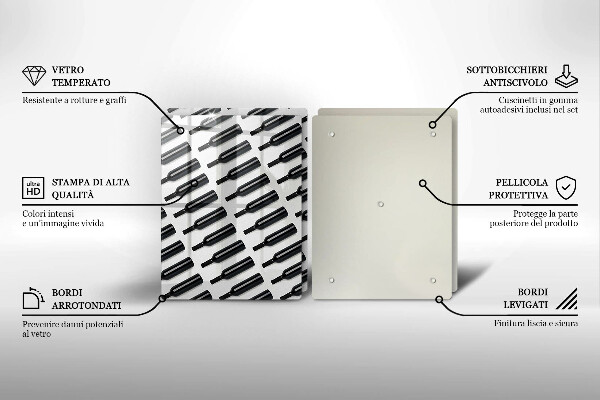 Painel de segurança para cozinhas Garrafas de vinho pretas
