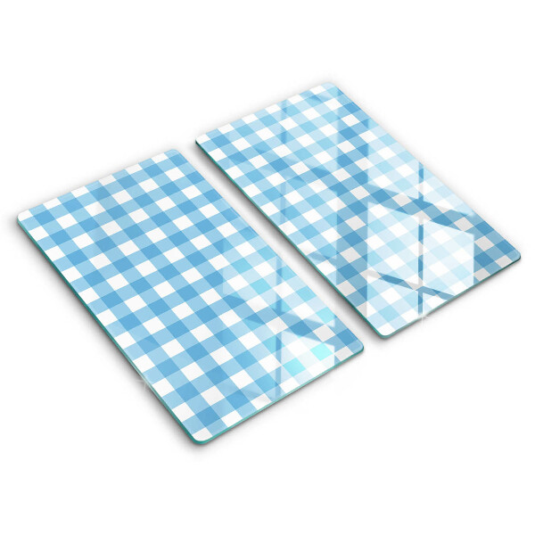Revestir a parede da cozinha Xadrez azul e branco