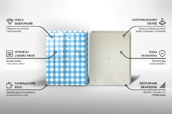Revestir a parede da cozinha Xadrez azul e branco