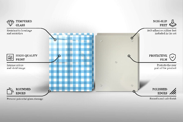 Revestir a parede da cozinha Xadrez azul e branco