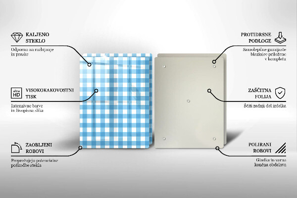 Revestir a parede da cozinha Xadrez azul e branco