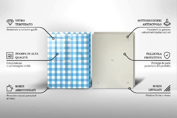 Revestir a parede da cozinha Xadrez azul e branco