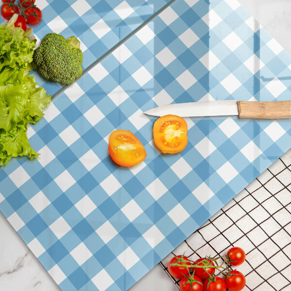 Revestir a parede da cozinha Xadrez azul e branco