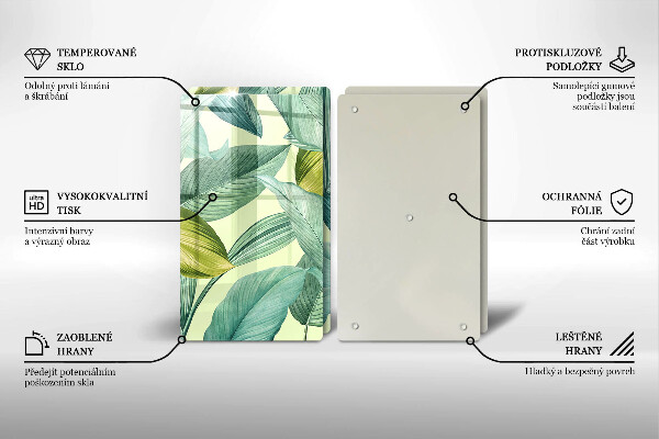 Tampa de parede do fogão a gás Folhas tropicais verdes