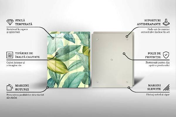 Tampa de parede do fogão a gás Folhas tropicais verdes