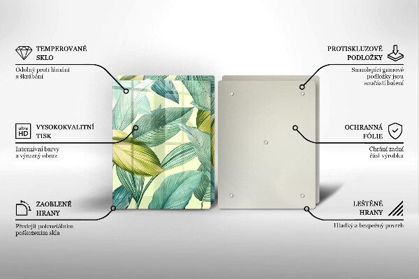 Tampa de parede do fogão a gás Folhas tropicais verdes