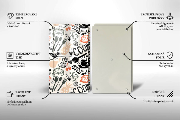 Tampa de parede do fogão a gás Motivo de cozinha desenhado