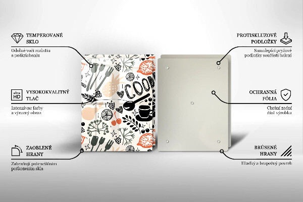 Tampa de parede do fogão a gás Motivo de cozinha desenhado