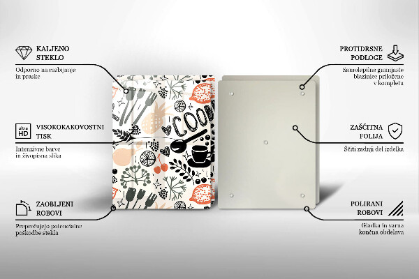 Tampa de parede do fogão a gás Motivo de cozinha desenhado