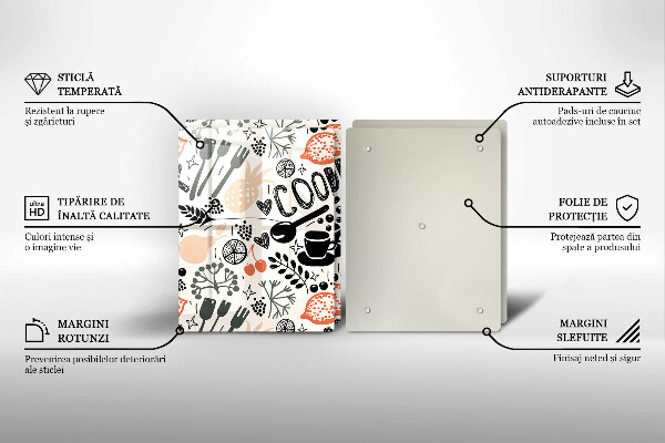 Tampa de parede do fogão a gás Motivo de cozinha desenhado