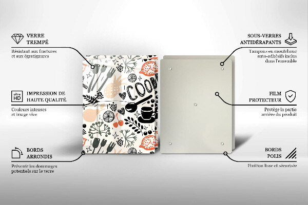 Tampa de parede do fogão a gás Motivo de cozinha desenhado