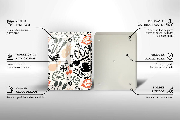 Tampa de parede do fogão a gás Motivo de cozinha desenhado