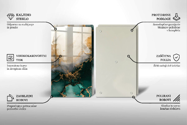 Tampa de parede do fogão a gás Mármore multicolorido