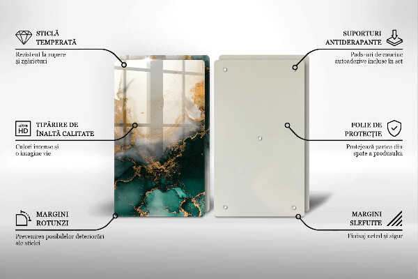 Tampa de parede do fogão a gás Mármore multicolorido