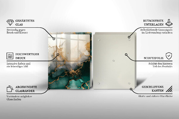 Tampa de parede do fogão a gás Mármore multicolorido