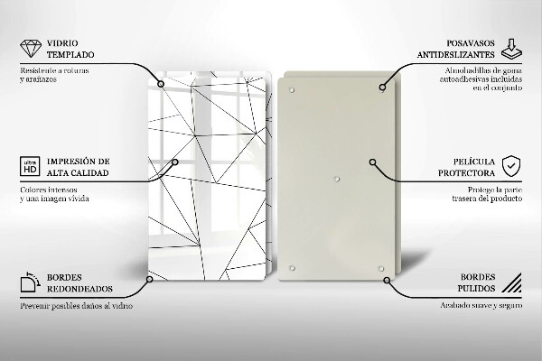Tampa de parede do fogão a gás Triângulos brancos