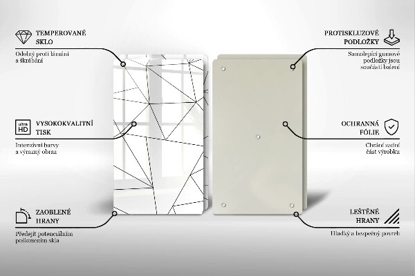 Tampa de parede do fogão a gás Triângulos brancos