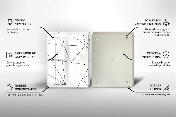 Tampa de parede do fogão a gás Triângulos brancos