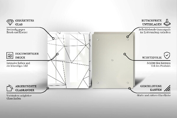 Tampa de parede do fogão a gás Triângulos brancos