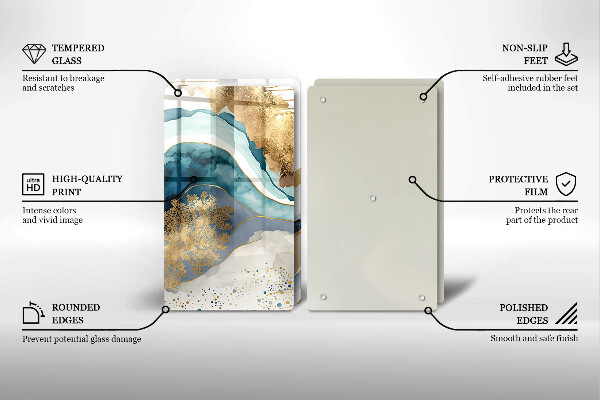 Tampa de parede do fogão a gás Mármore colorido