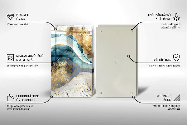 Tampa de parede do fogão a gás Mármore colorido