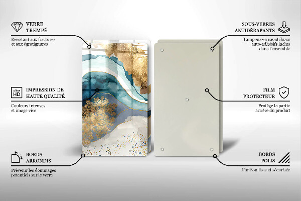 Tampa de parede do fogão a gás Mármore colorido