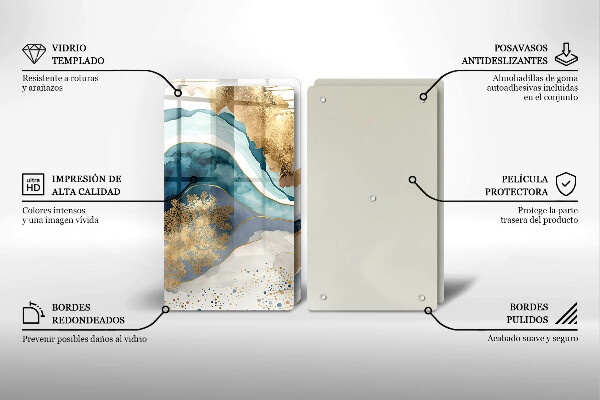 Tampa de parede do fogão a gás Mármore colorido