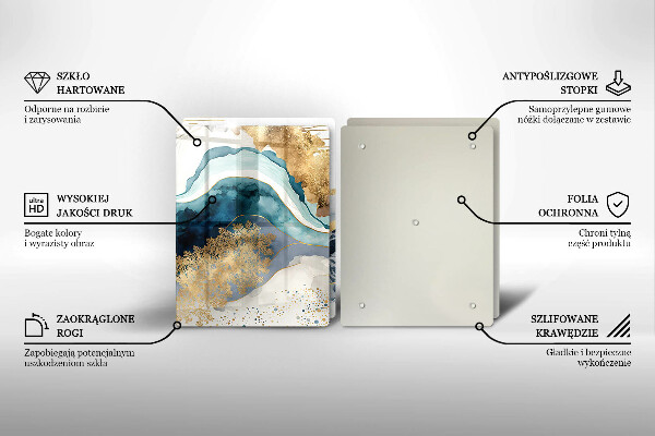 Tampa de parede do fogão a gás Mármore colorido