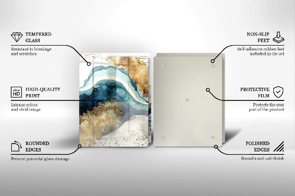 Tampa de parede do fogão a gás Mármore colorido