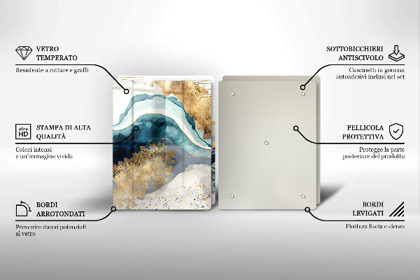 Tampa de parede do fogão a gás Mármore colorido