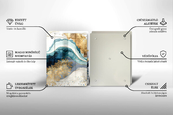 Tampa de parede do fogão a gás Mármore colorido