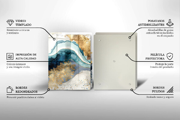 Tampa de parede do fogão a gás Mármore colorido