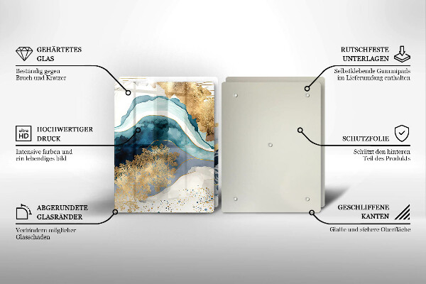 Tampa de parede do fogão a gás Mármore colorido